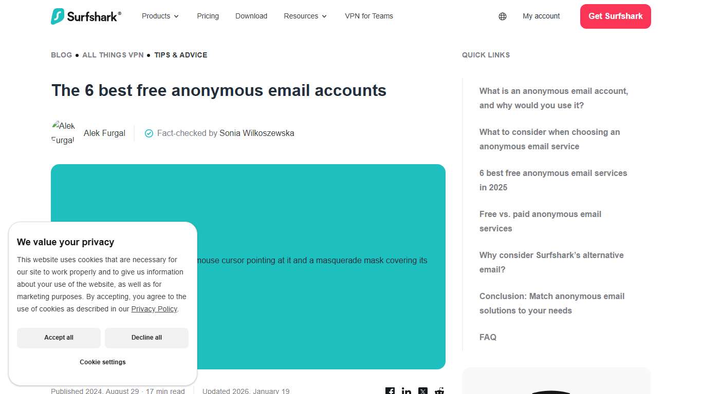 6 best free anonymous email accounts in 2026 - Surfshark